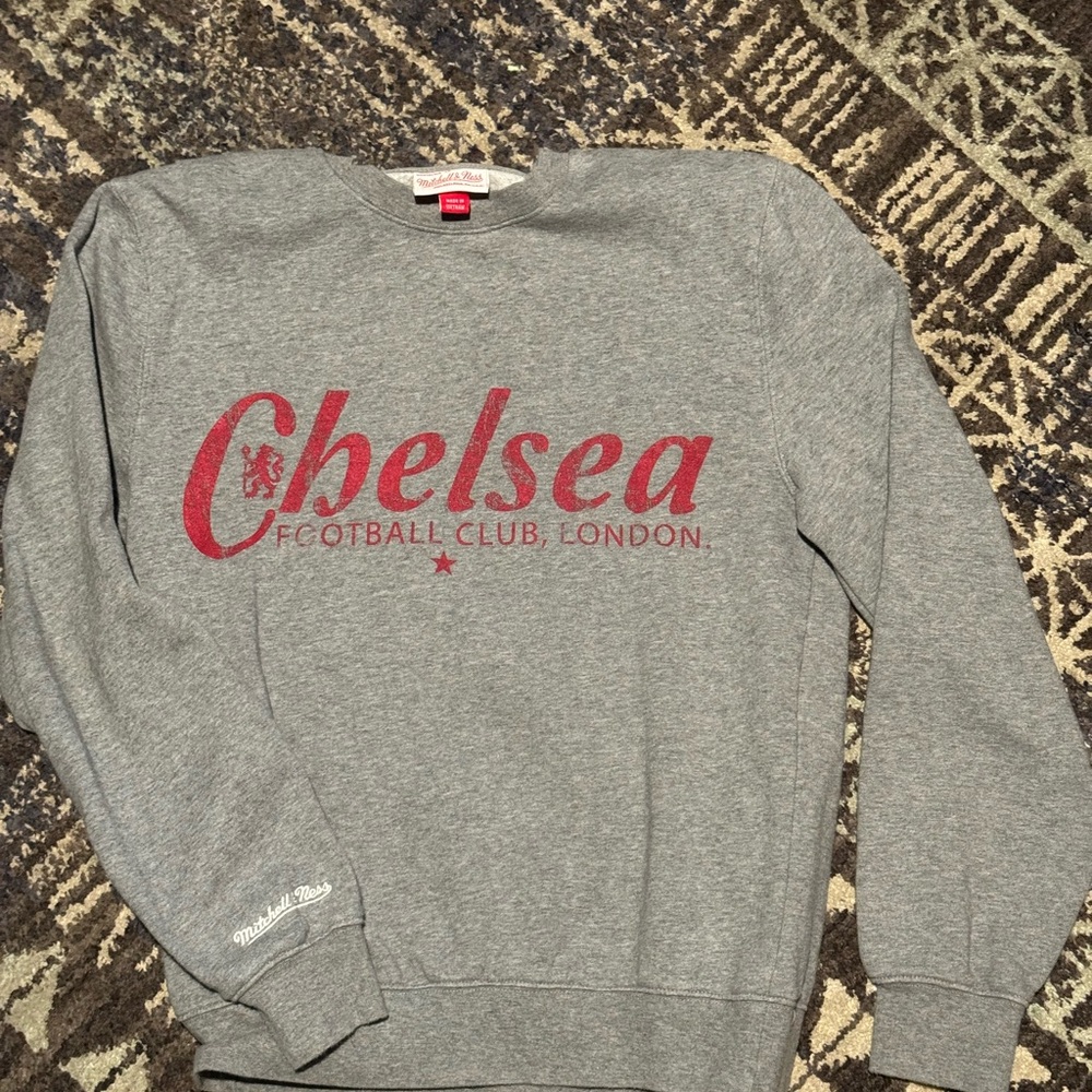 Mitchell & Ness Gray Chelsea Crewneck Sweater